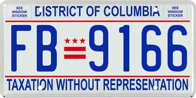 DC license plate FB9166