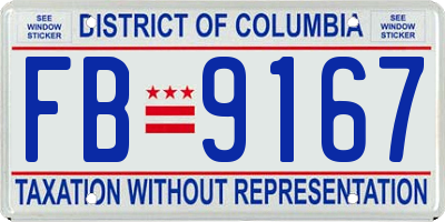 DC license plate FB9167