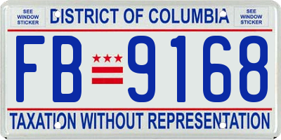 DC license plate FB9168