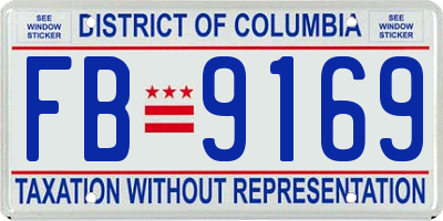 DC license plate FB9169