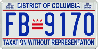 DC license plate FB9170