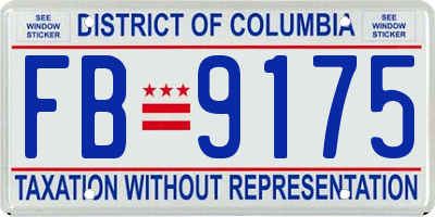 DC license plate FB9175