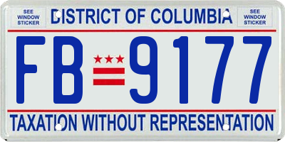 DC license plate FB9177