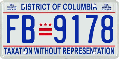 DC license plate FB9178