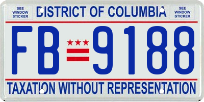 DC license plate FB9188