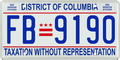 DC license plate FB9190