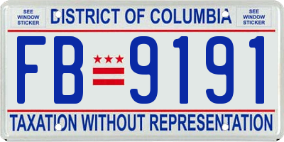 DC license plate FB9191