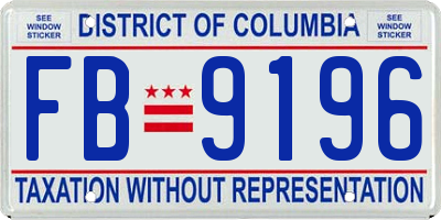 DC license plate FB9196