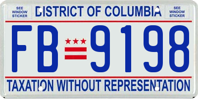 DC license plate FB9198