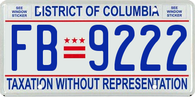 DC license plate FB9222