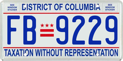 DC license plate FB9229