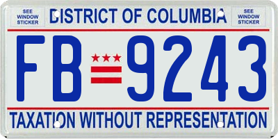 DC license plate FB9243