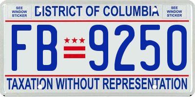 DC license plate FB9250