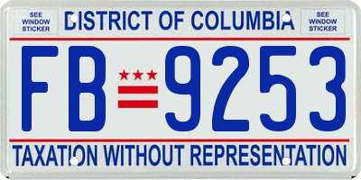 DC license plate FB9253