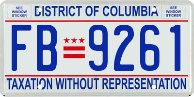 DC license plate FB9261