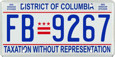 DC license plate FB9267