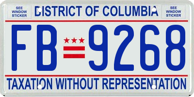 DC license plate FB9268