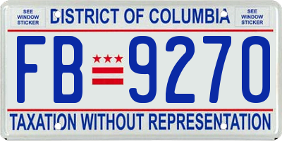 DC license plate FB9270