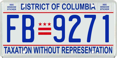 DC license plate FB9271