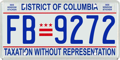 DC license plate FB9272