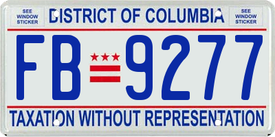 DC license plate FB9277