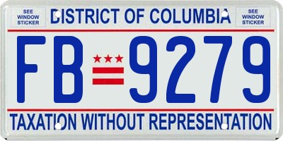 DC license plate FB9279