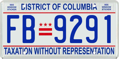 DC license plate FB9291