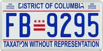 DC license plate FB9295