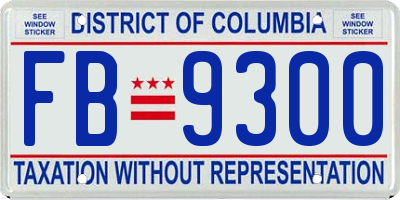 DC license plate FB9300