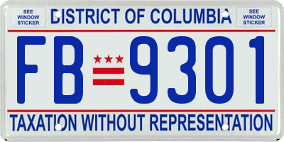 DC license plate FB9301