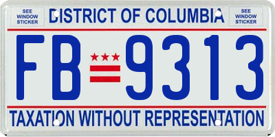 DC license plate FB9313