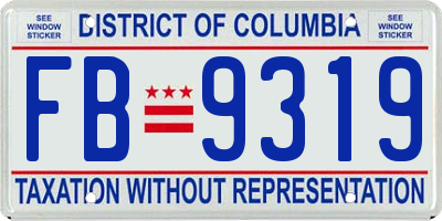 DC license plate FB9319