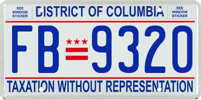 DC license plate FB9320