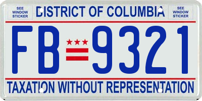 DC license plate FB9321