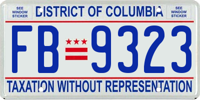 DC license plate FB9323