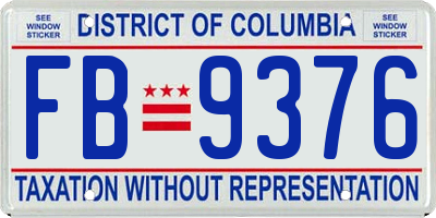 DC license plate FB9376