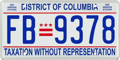 DC license plate FB9378