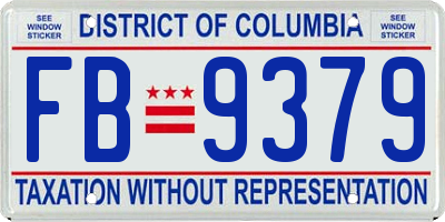 DC license plate FB9379