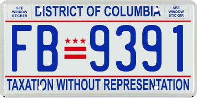 DC license plate FB9391