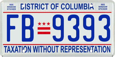 DC license plate FB9393