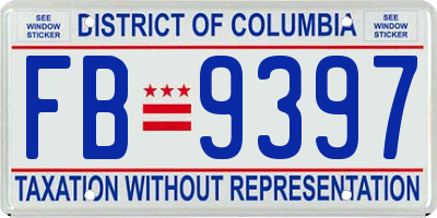 DC license plate FB9397