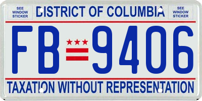 DC license plate FB9406