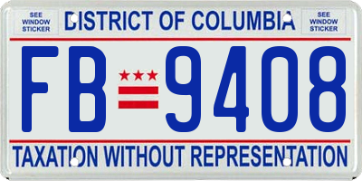 DC license plate FB9408