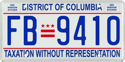 DC license plate FB9410