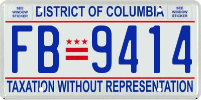 DC license plate FB9414