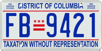 DC license plate FB9421