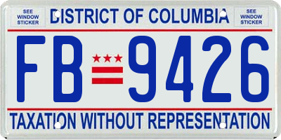 DC license plate FB9426