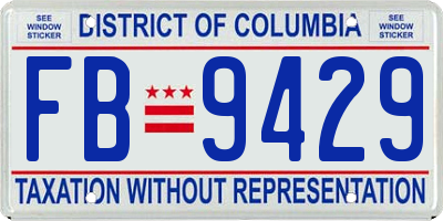 DC license plate FB9429