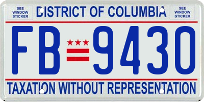 DC license plate FB9430