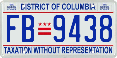 DC license plate FB9438